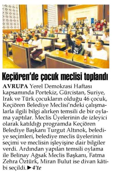 Keçiören célèbre la Semaine européenne de la démocratie