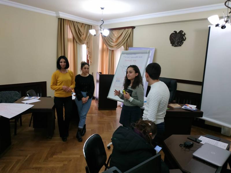 Engagement des jeunes dans l'autonomie locale. Atelier dans la ville d'Abovyan