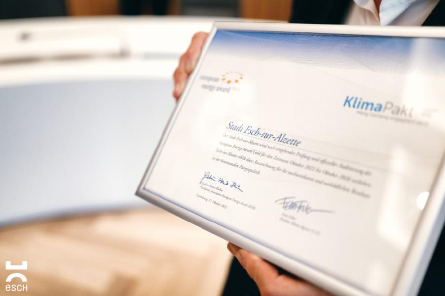 L’European Energy Award Gold a été remis à la Ville d’Esch