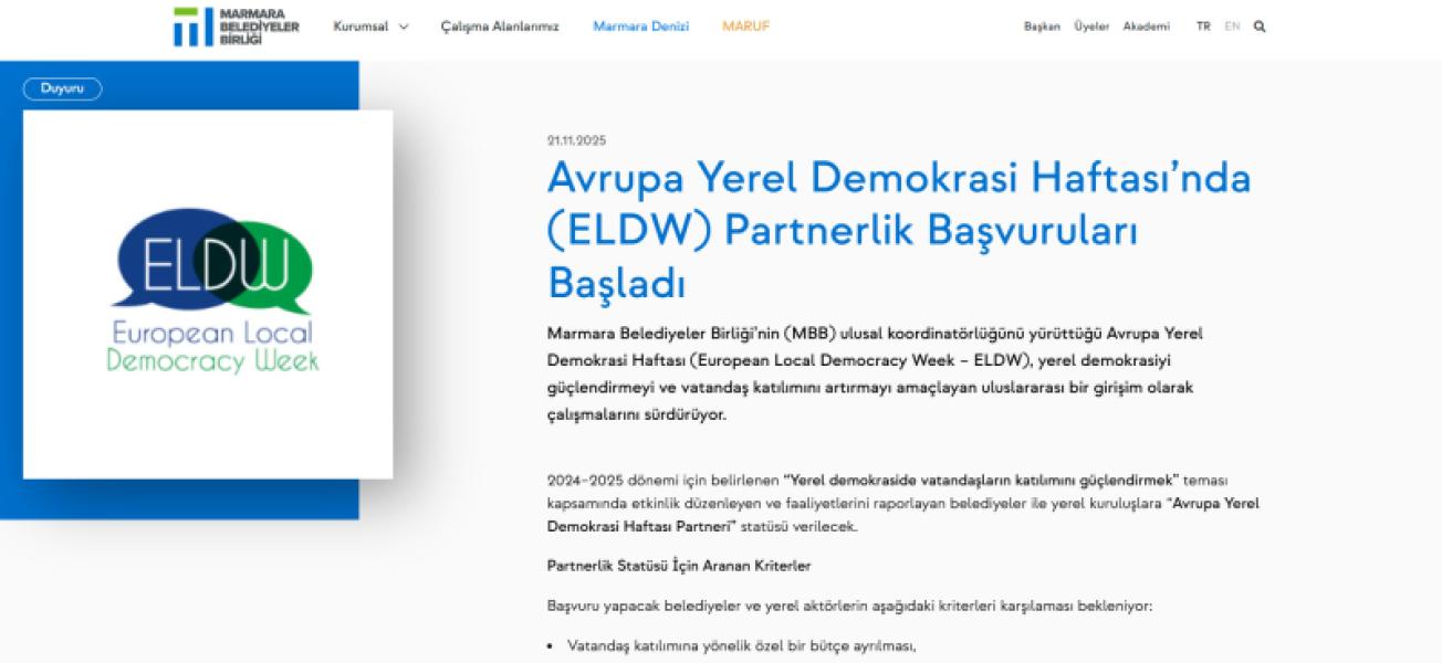Annonce des inscriptions et des candidatures pour l'événement ELDW