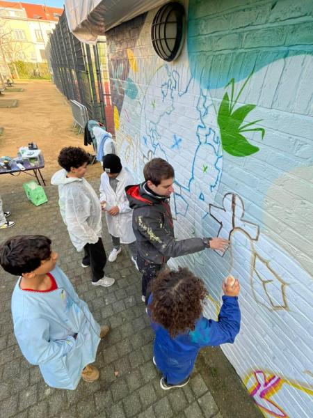 Fresque collective et participative au Parc Victoria