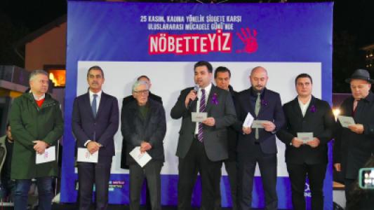 Action « Nous sommes en service » contre la violence faite aux femmes